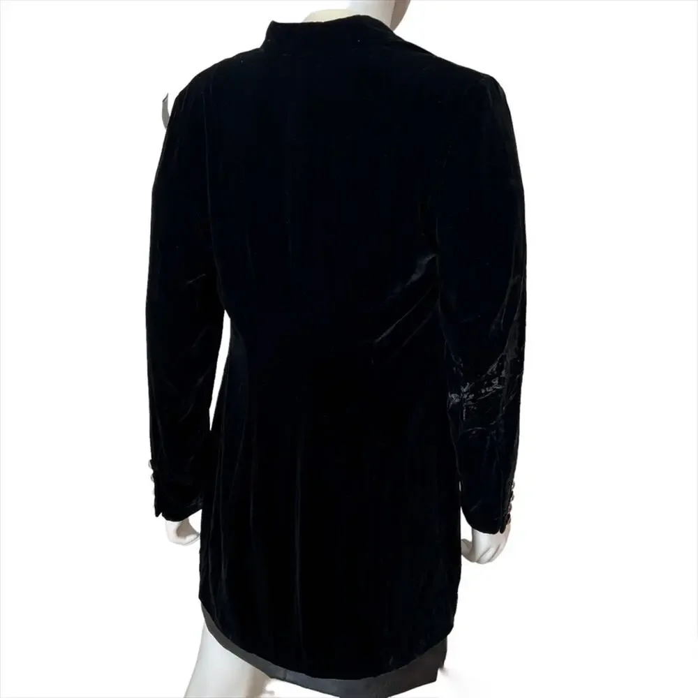 Vintage 90's Steampunk Cambridge Dry Goods Co. Black Velvet Jacket Blazer NWT - Picture 6 of 8